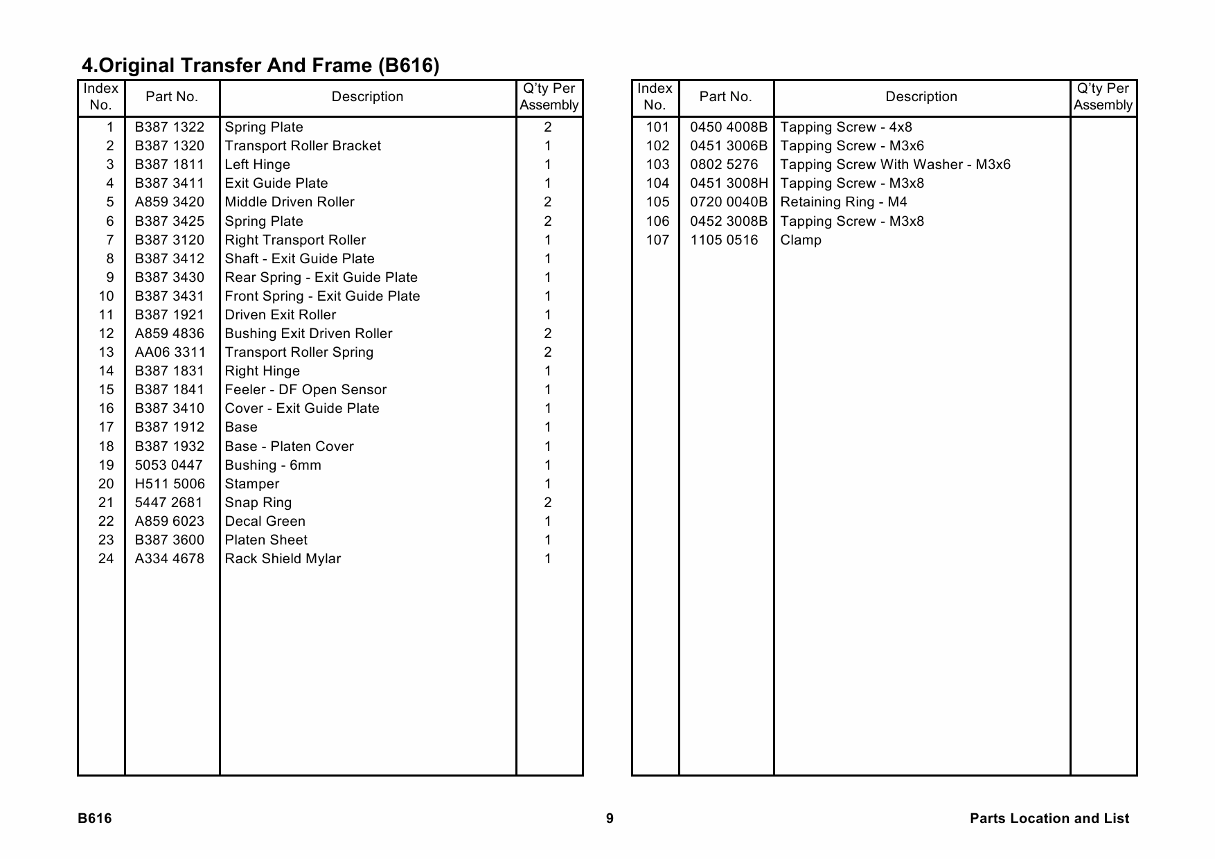 RICOH Options B616 DOCUMENT-FEEDER-DF78 Parts Catalog PDF download-6